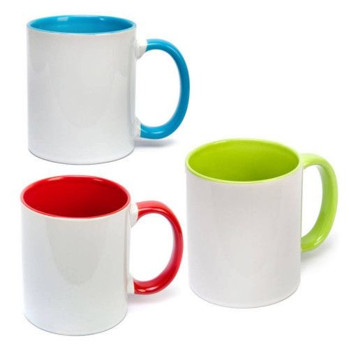 Inner and handle coloured mugs